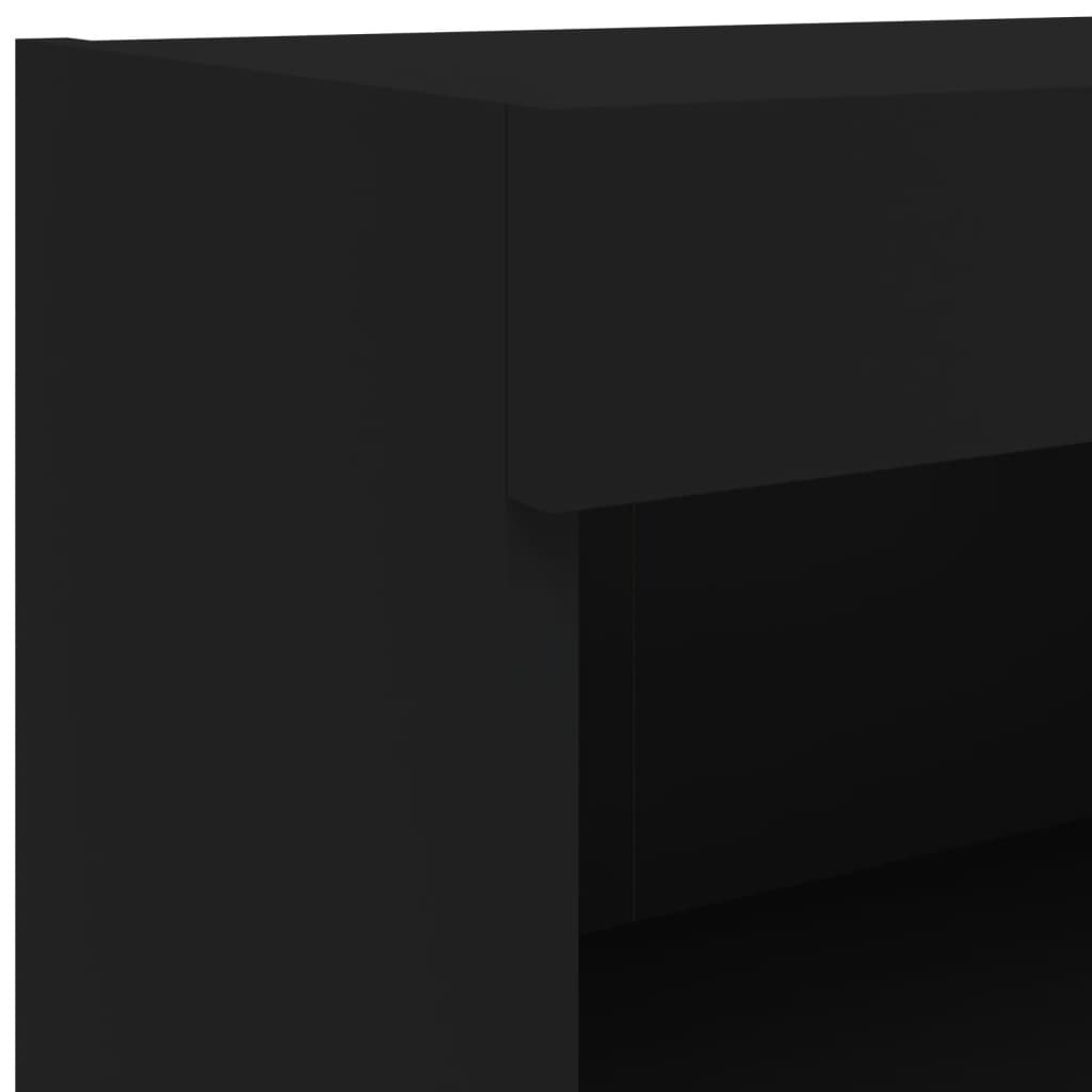 vidaXL Stenske TV omarice z LED lučkami 6 kosov črne