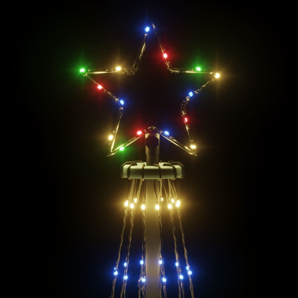 vidaXL Božično drevo s konico 732 pisanih LED lučk 500 cm