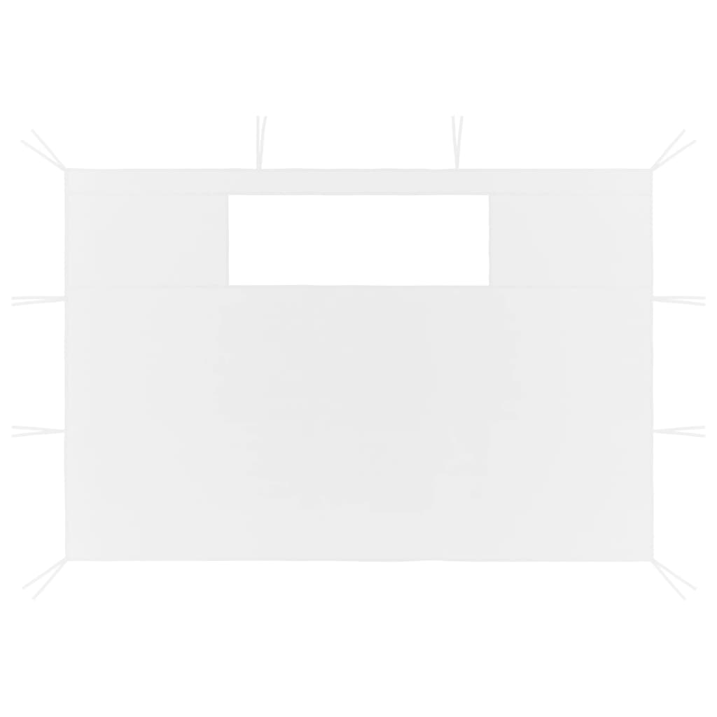 vidaXL Stranice za paviljon z okni 2 kosa bele