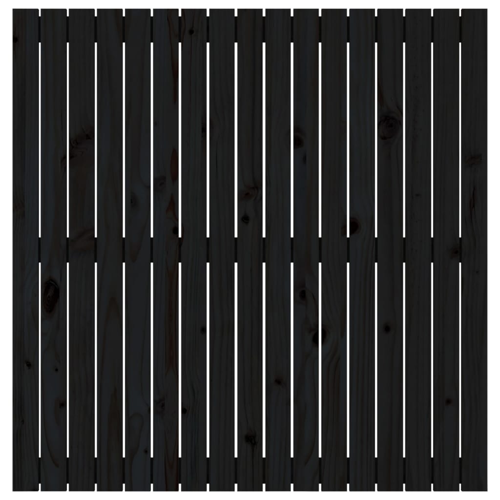 vidaXL Stensko posteljno vzglavje črno 108x3x110 cm trdna borovina