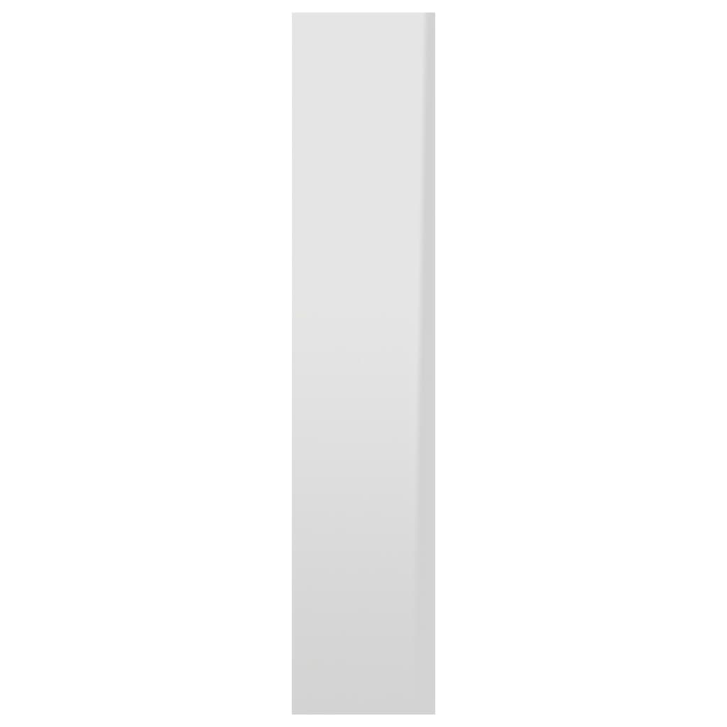 vidaXL Stenska polica visok sijaj bela 90x16x78 cm iverna plošča