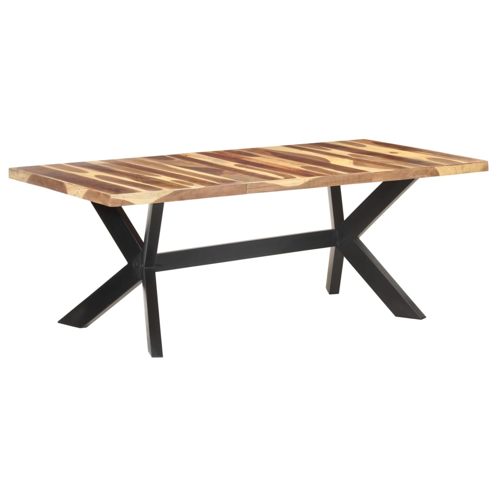 vidaXL Jedilna miza 200x100x75 cm trden les z medenim zaključkom