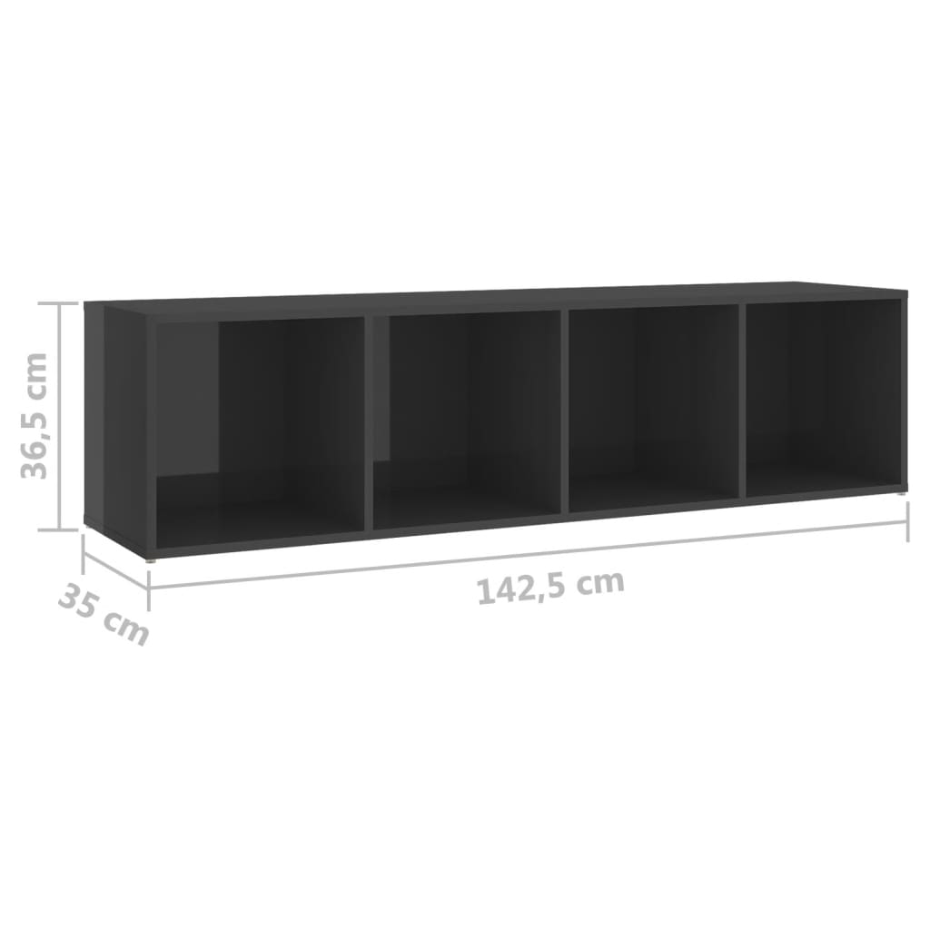 vidaXL Komplet TV omaric 4-delni visok sijaj siva iverna plošča
