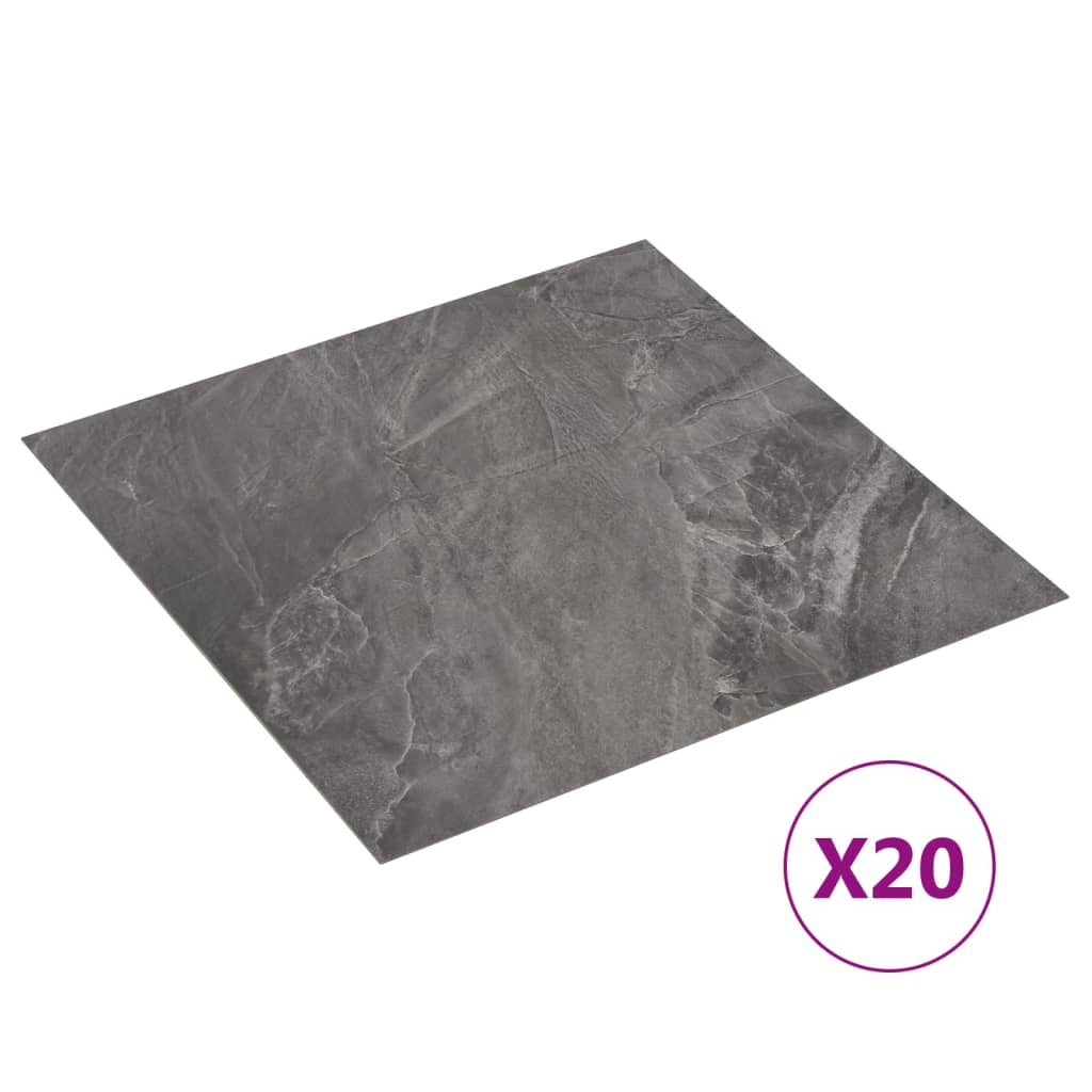 vidaXL Samolepilne talne plošče 20 kosov PVC 1,86 m² črn vzorec
