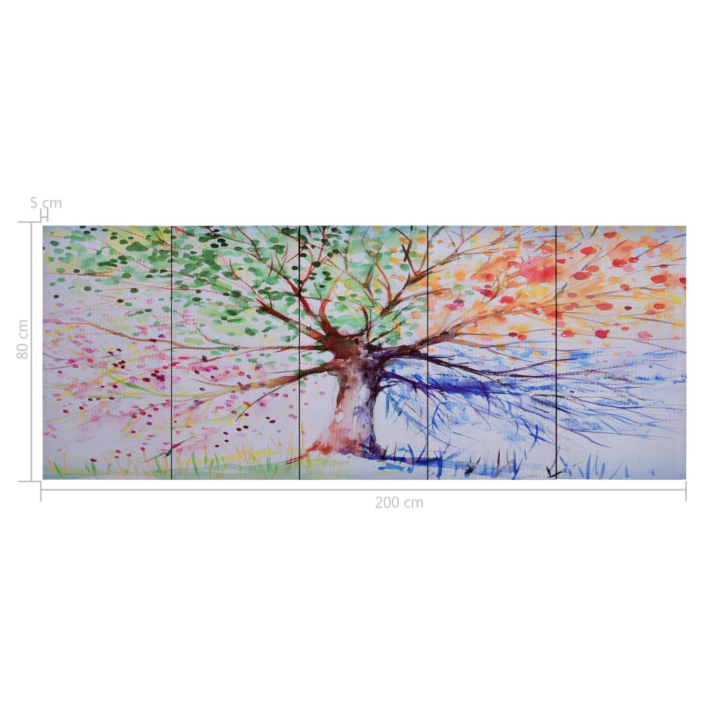 vidaXL Slika na platnu drevo v dežju večbarvno 200x80 cm