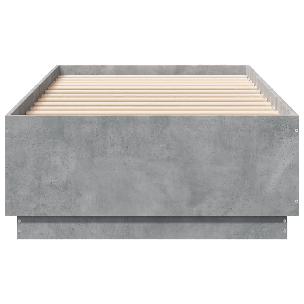 vidaXL Posteljni okvir betonsko siv 100x200 cm inženirski les