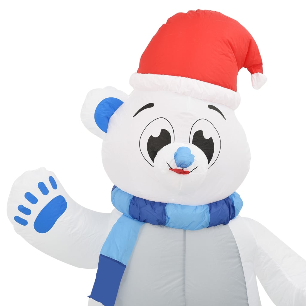vidaXL Božični napihljiv polarni medved LED notranji/zunanji 1,8 m