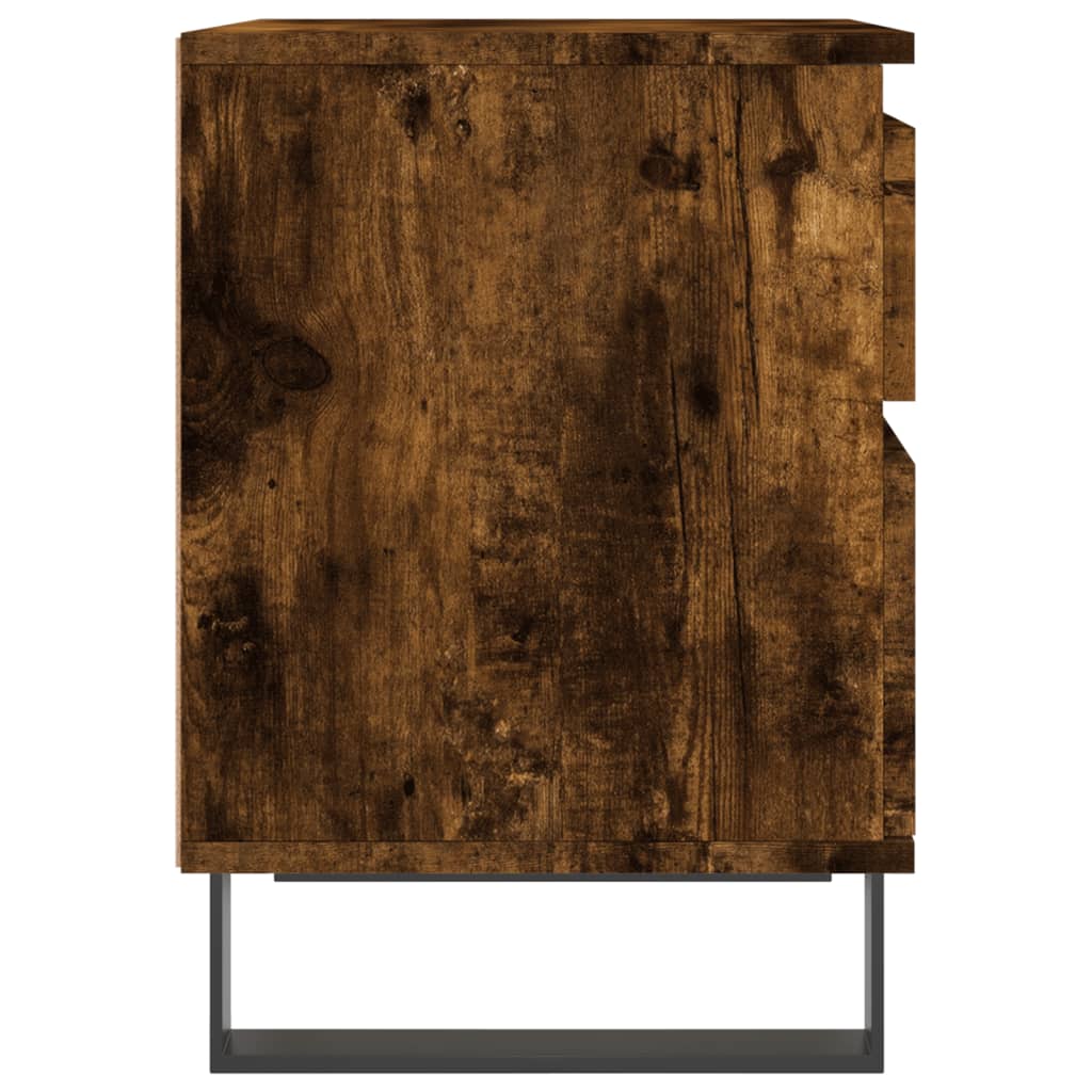 vidaXL Nočna omarica dimljen hrast 40x35x50 cm inženirski les