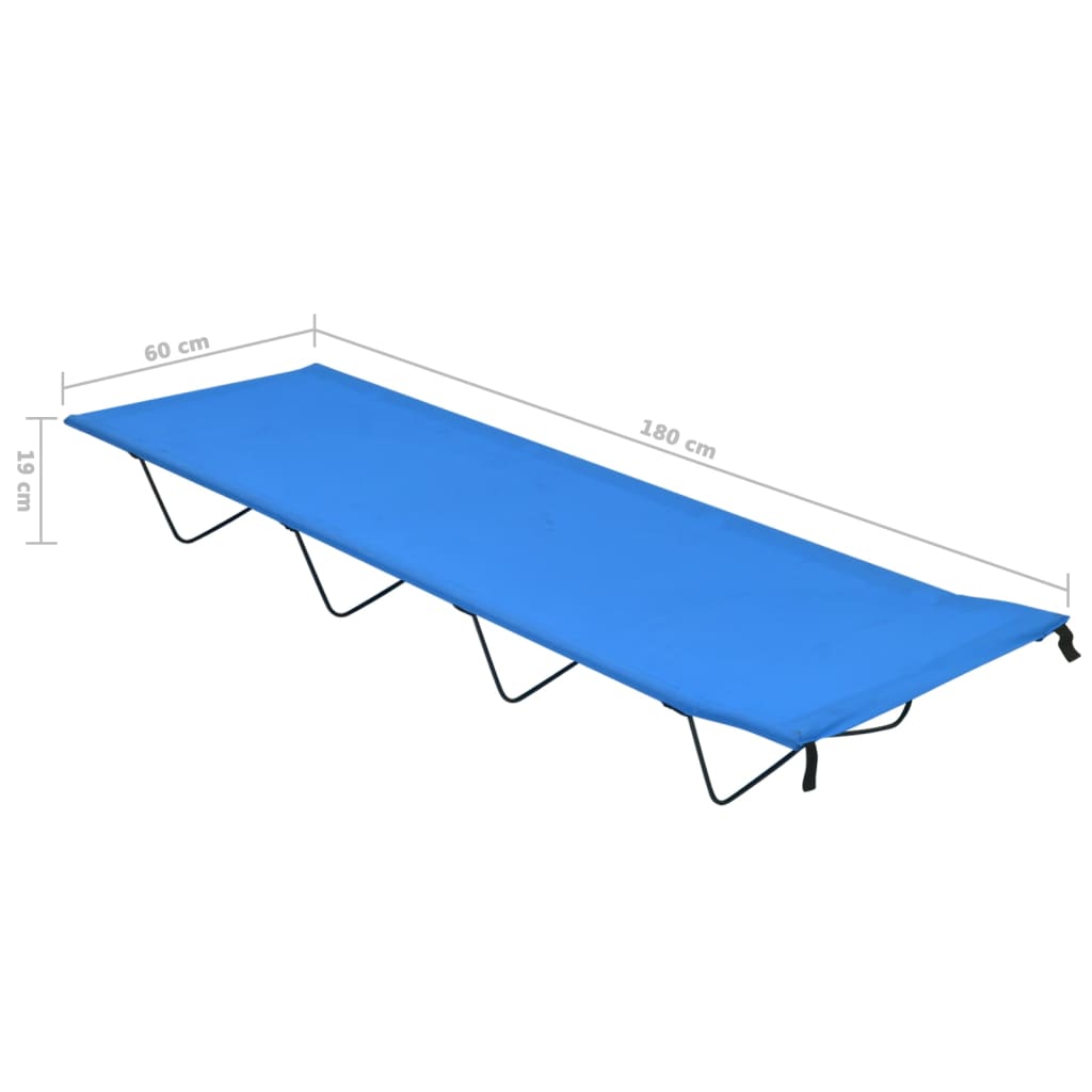 vidaXL Kamp postelja 2 kosa 180x60x19 cm oksford blago in jeklo modra