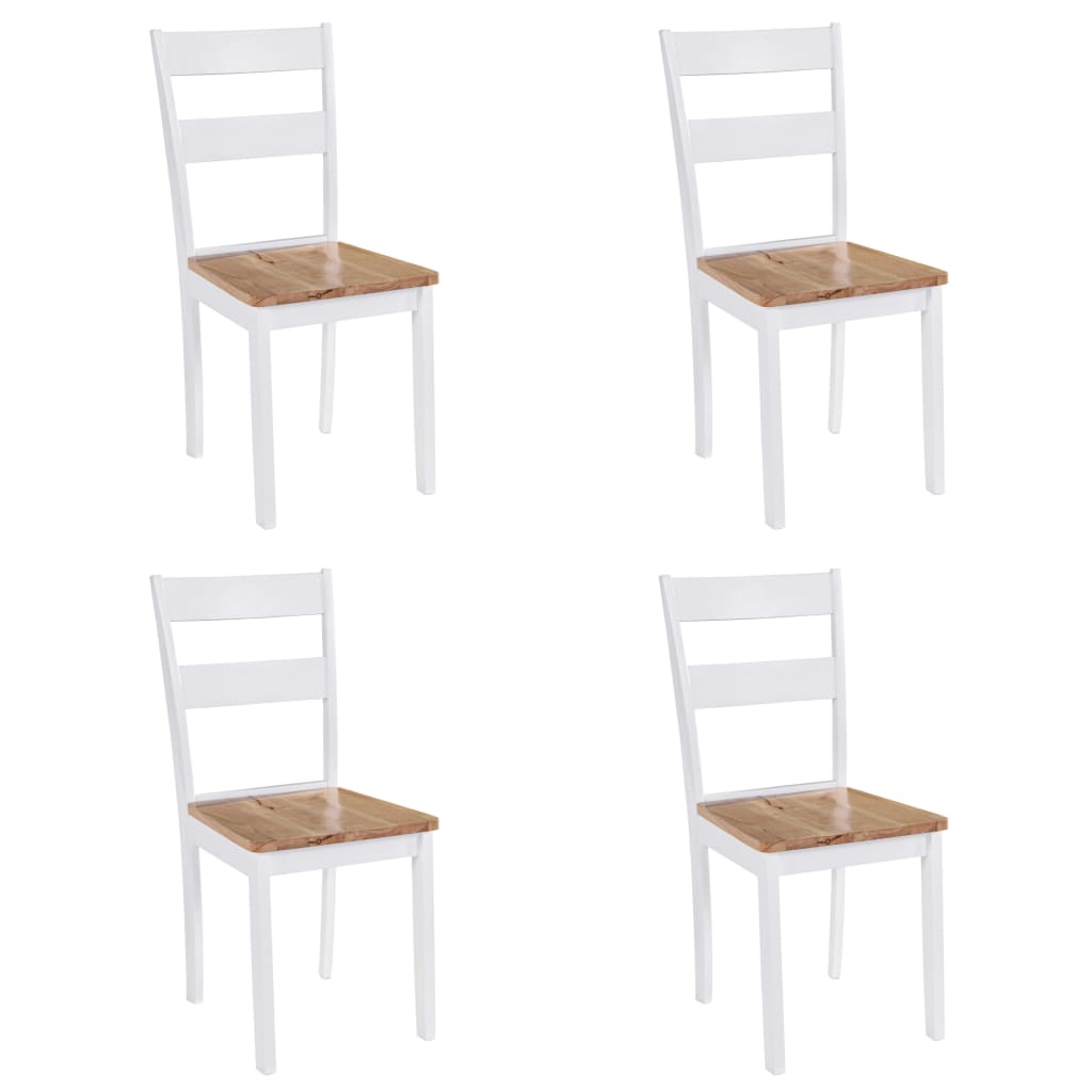 vidaXL Jedilni stoli 4 kosi beli trden kavčukovec