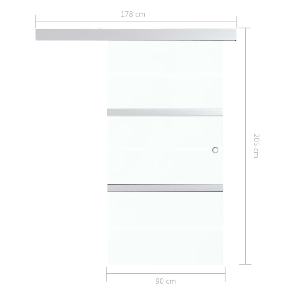 vidaXL Drsna vrata ESG steklo in aluminij 90x205 cm srebrna