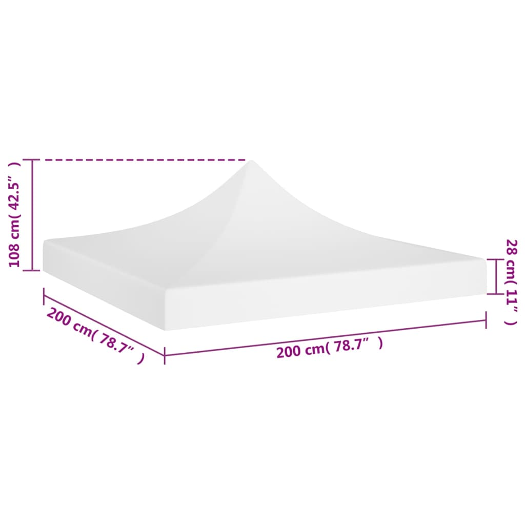 vidaXL Streha za vrtni šotor 2x2 m bela 270 g/m²