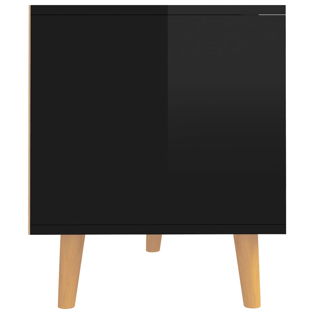 vidaXL TV omarica visok sijaj črna 90x40x48,5 cm inženirski les