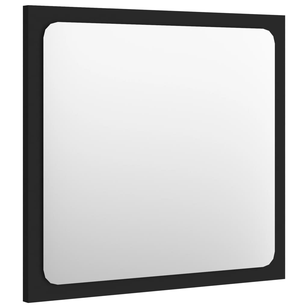 vidaXL Kopalniško ogledalo črno 40x1,5x37 cm iverna plošča