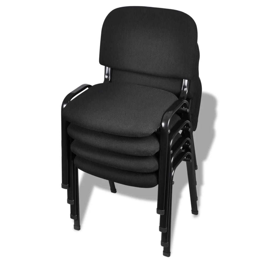 vidaXL Pisarniški stoli 4 kosi blago črni