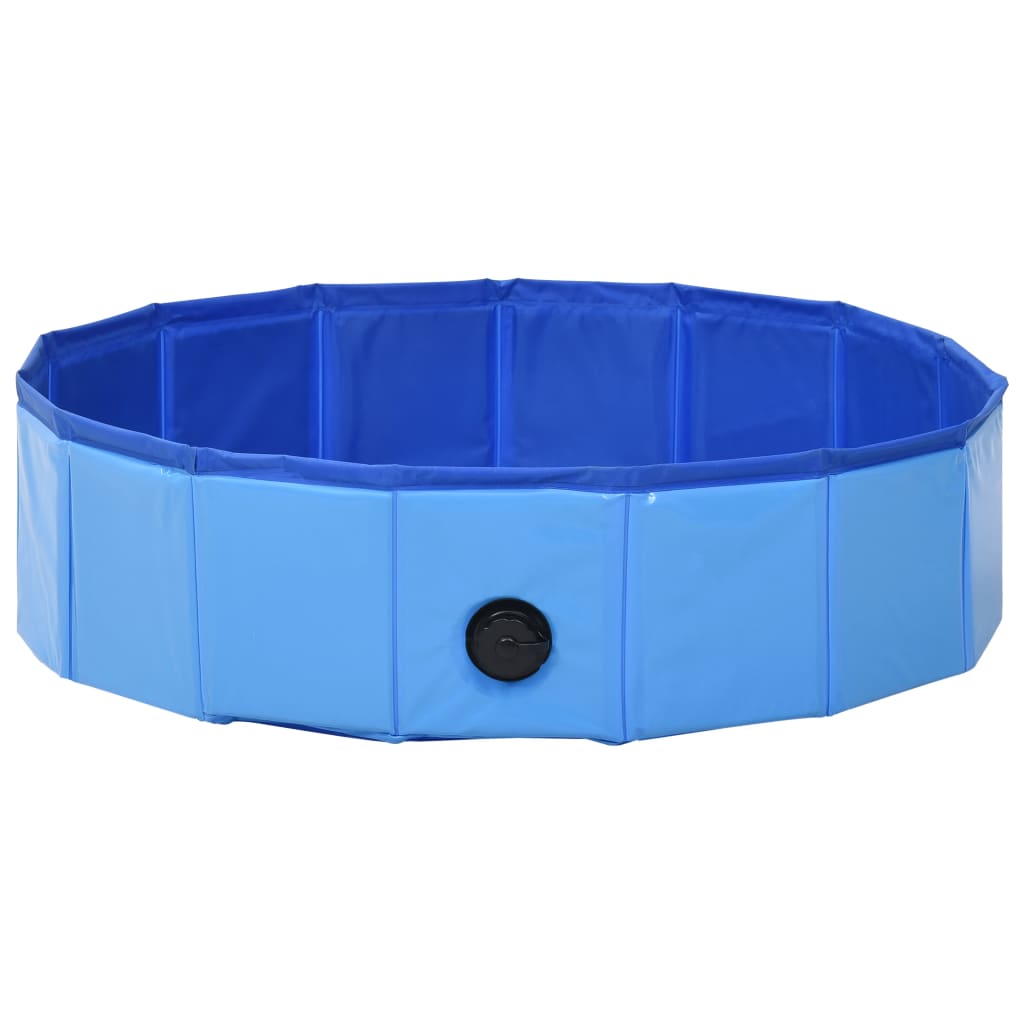 vidaXL Zložljiv bazen za pse moder 80x20 cm PVC