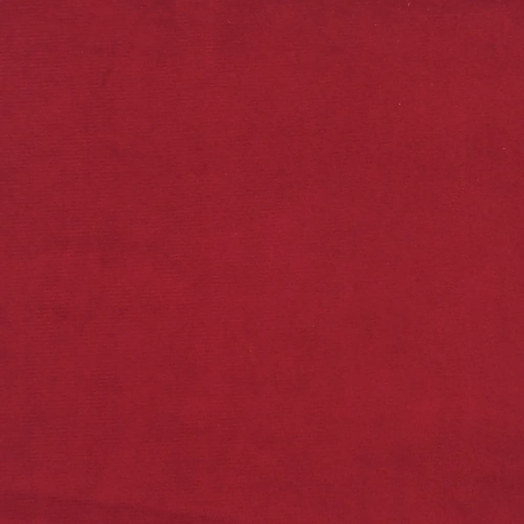 vidaXL Kavč dvosed z ležiščem, blazinama in stolčkom vinsko rdeč žamet