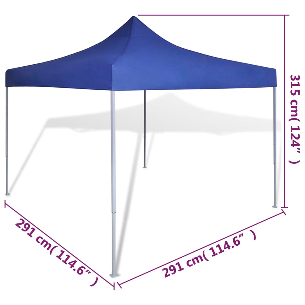 vidaXL Zložljivi šotor 3 x 3 m modre barve