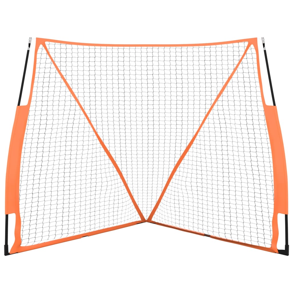 vidaXL Prenosna baseball mreža oranžna in črna 183x182x183 cm