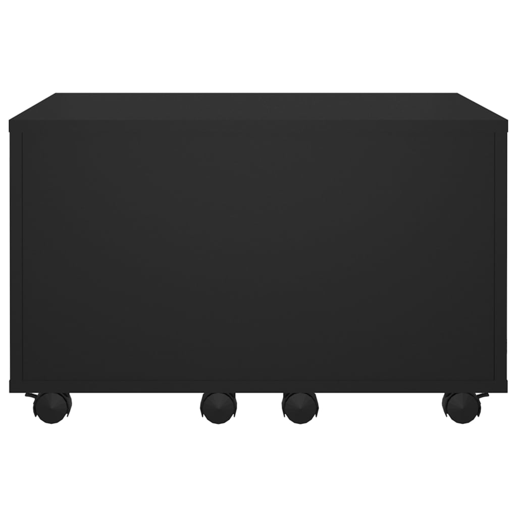vidaXL Klubska mizica črna 60x60x38 cm iverna plošča