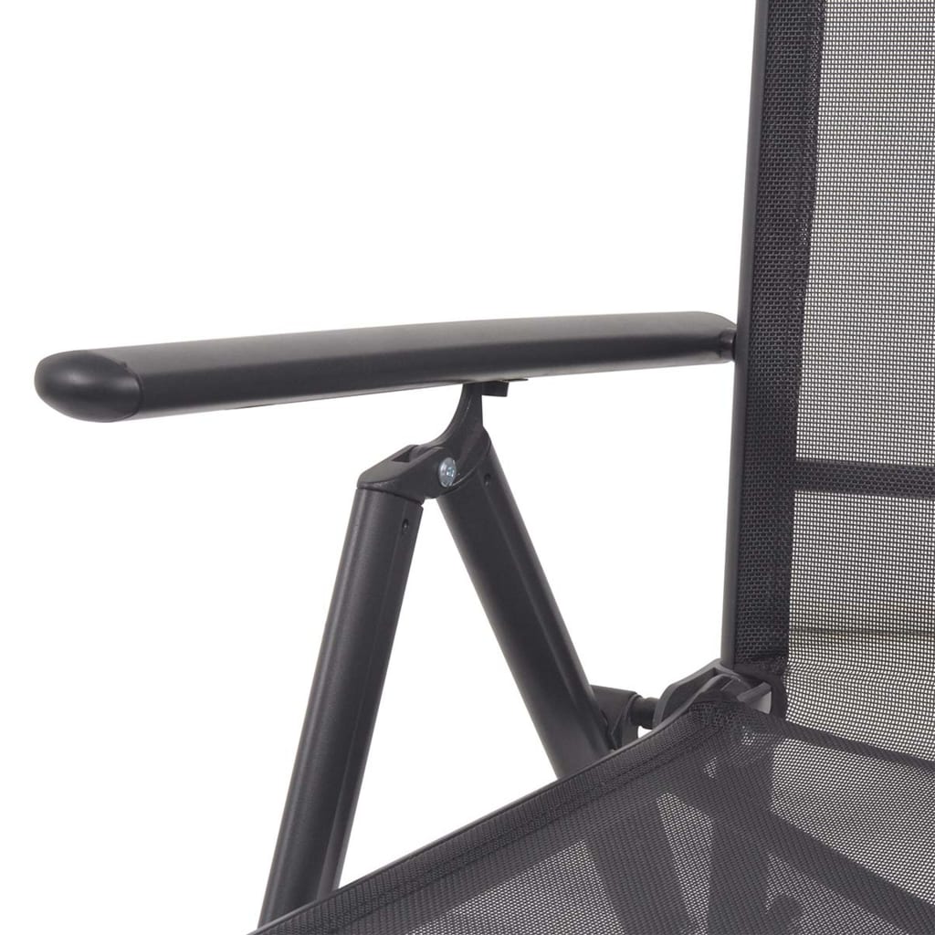 vidaXL Nastavljiv stol aluminij in tekstil črn