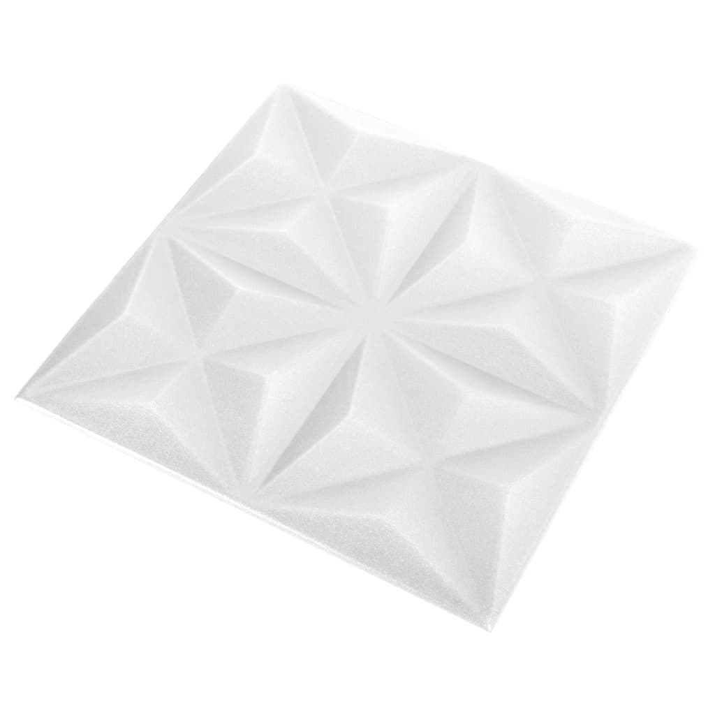 vidaXL 3D stenski paneli 24 kosov 50x50 cm origami beli 6 m²