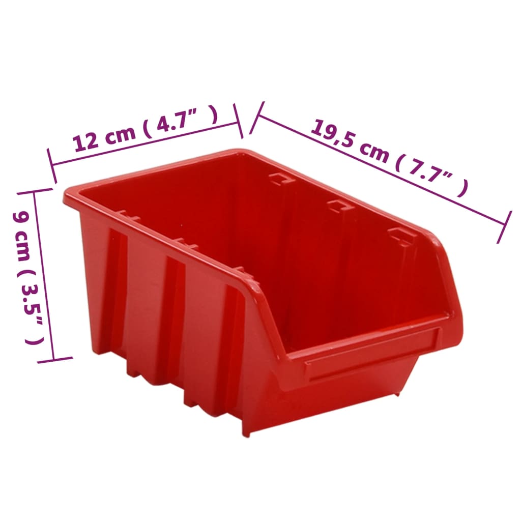 vidaXL Komplet za delavnico 35-delni rdeč in črn 77x39 cm PP