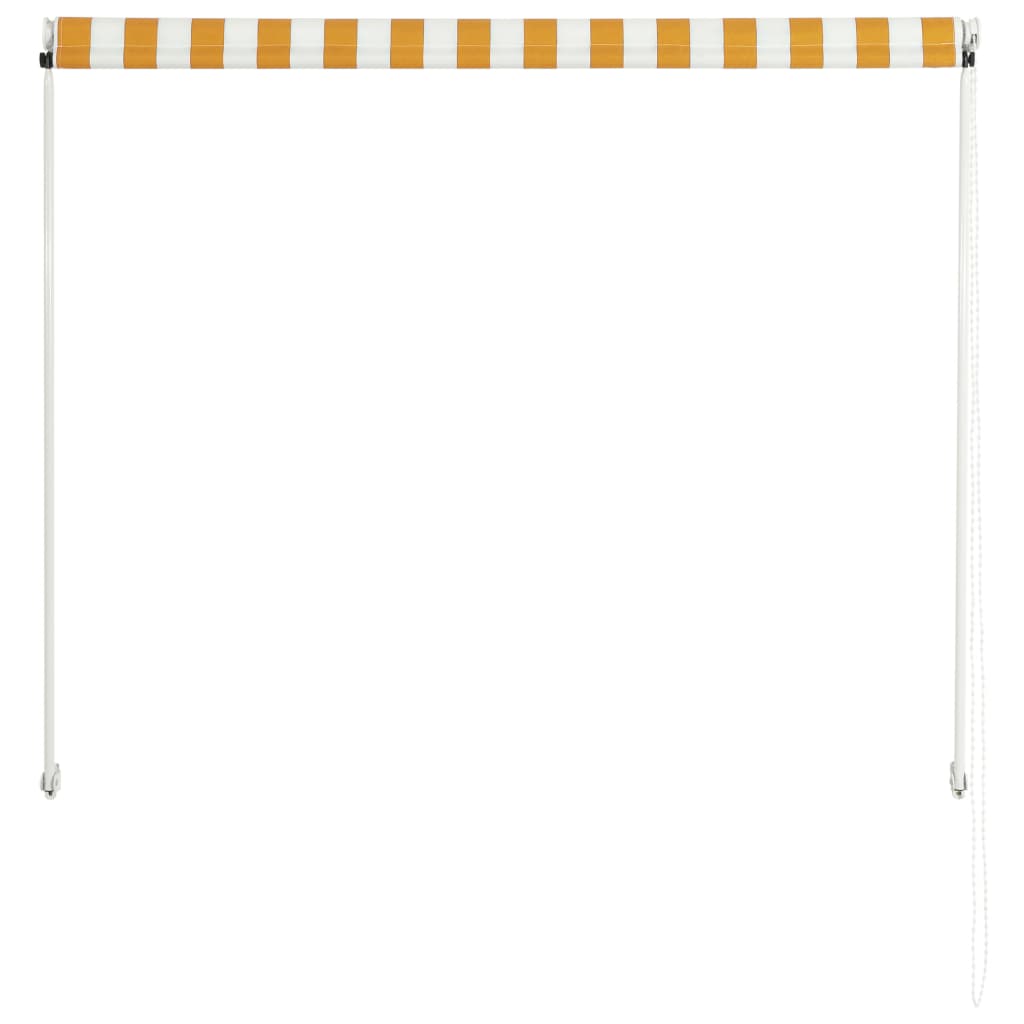 vidaXL Zložljiva tenda 150x150 cm rumena in bela