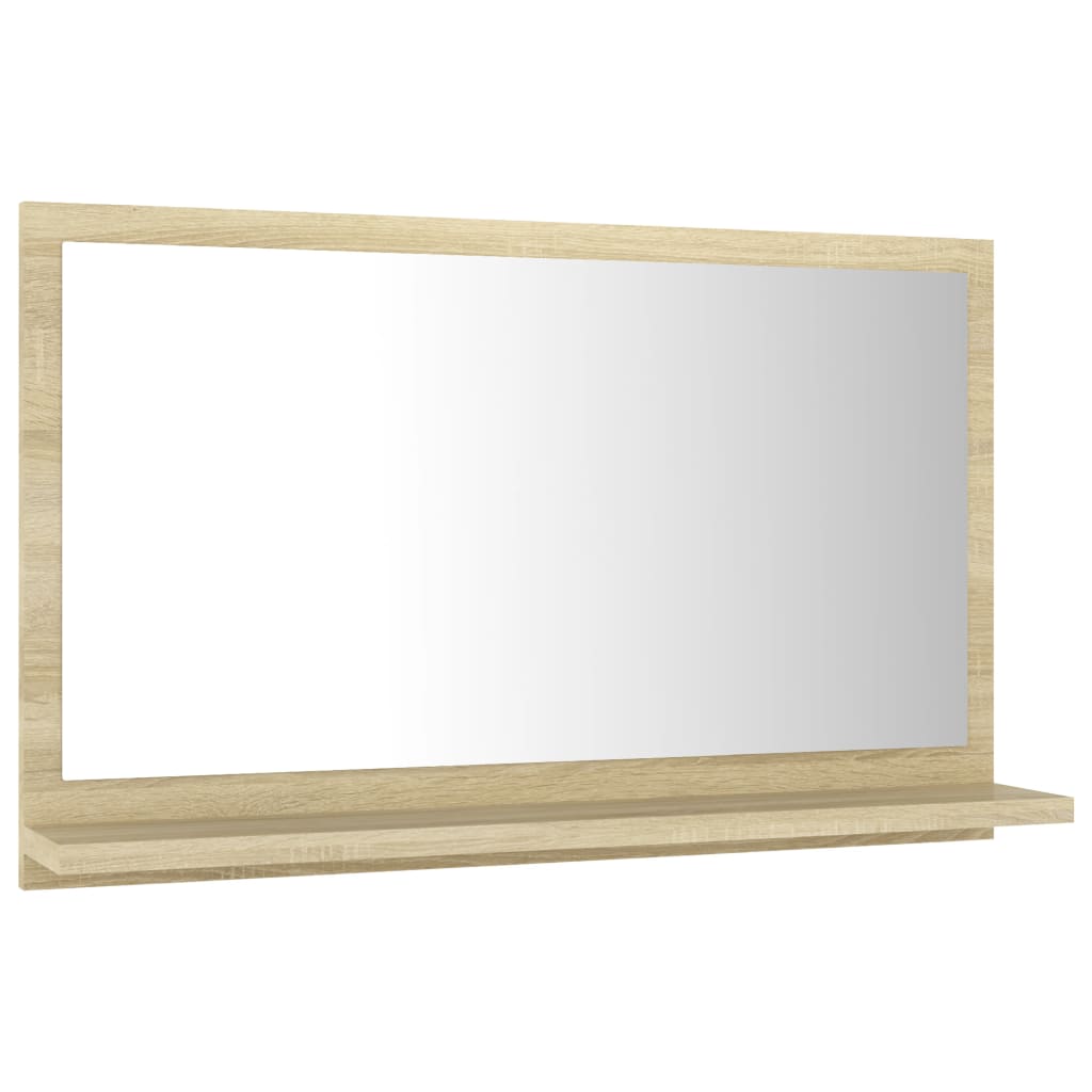 vidaXL Kopalniško ogledalo sonoma hrast 60x10,5x37 cm iverna plošča