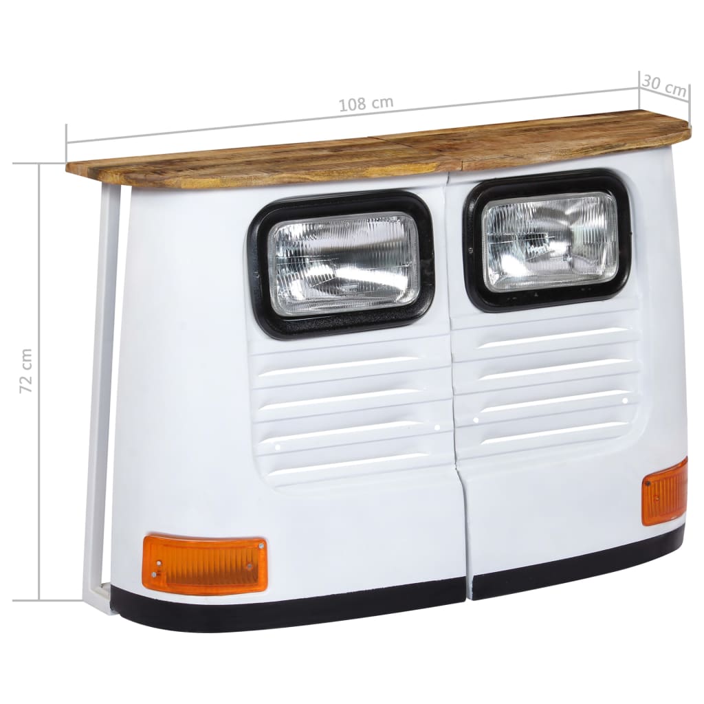 vidaXL Komoda z motivom tovornjaka trden mangov les bela