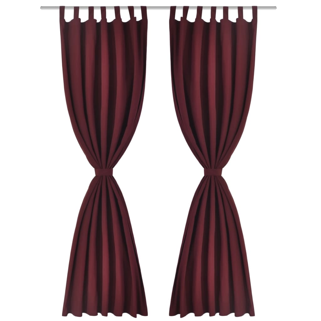 2 kosa bordo satenasih zaves z obročki 140 x 245 cm