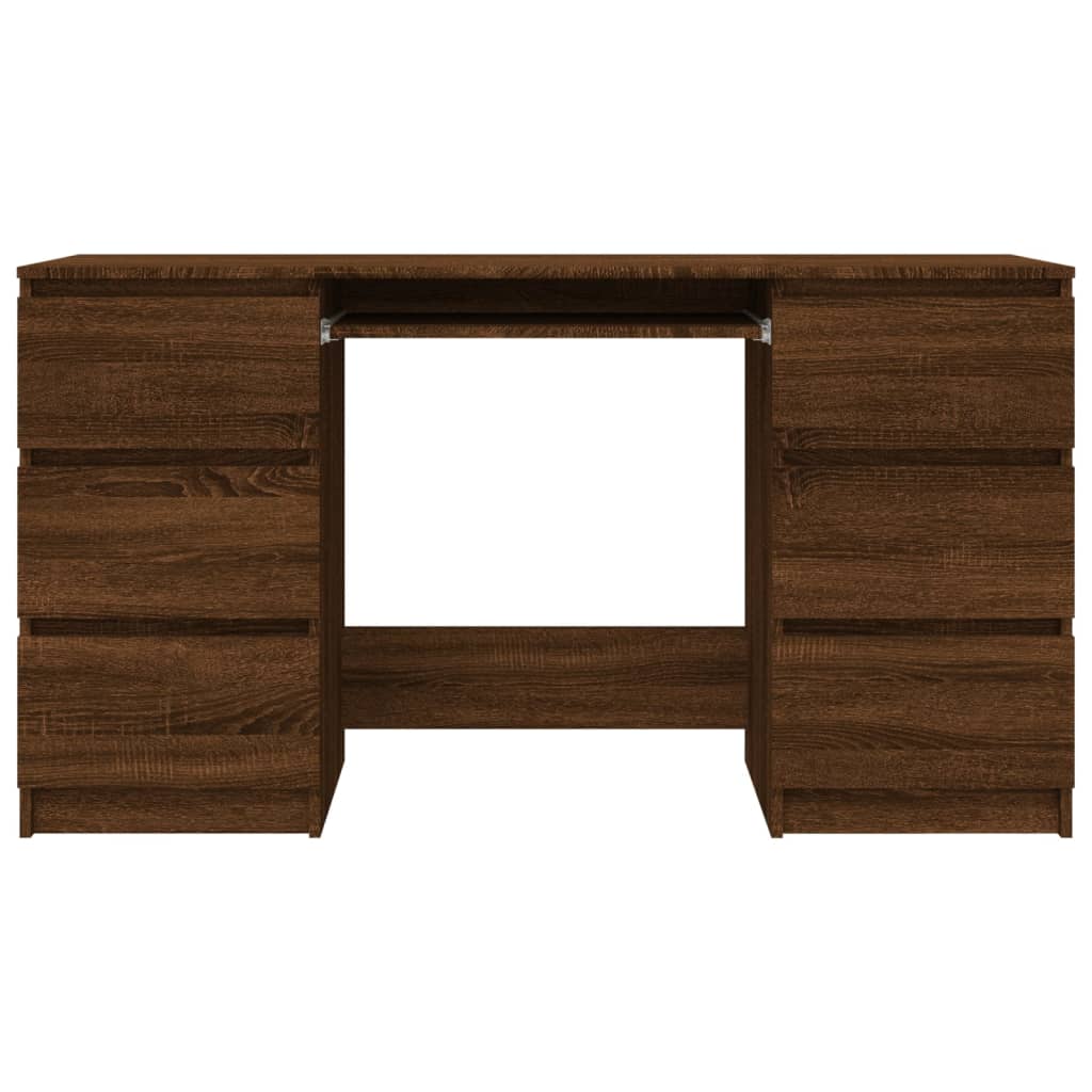 vidaXL Pisalna miza rjavi hrast 140x50x77 cm konstruiran les
