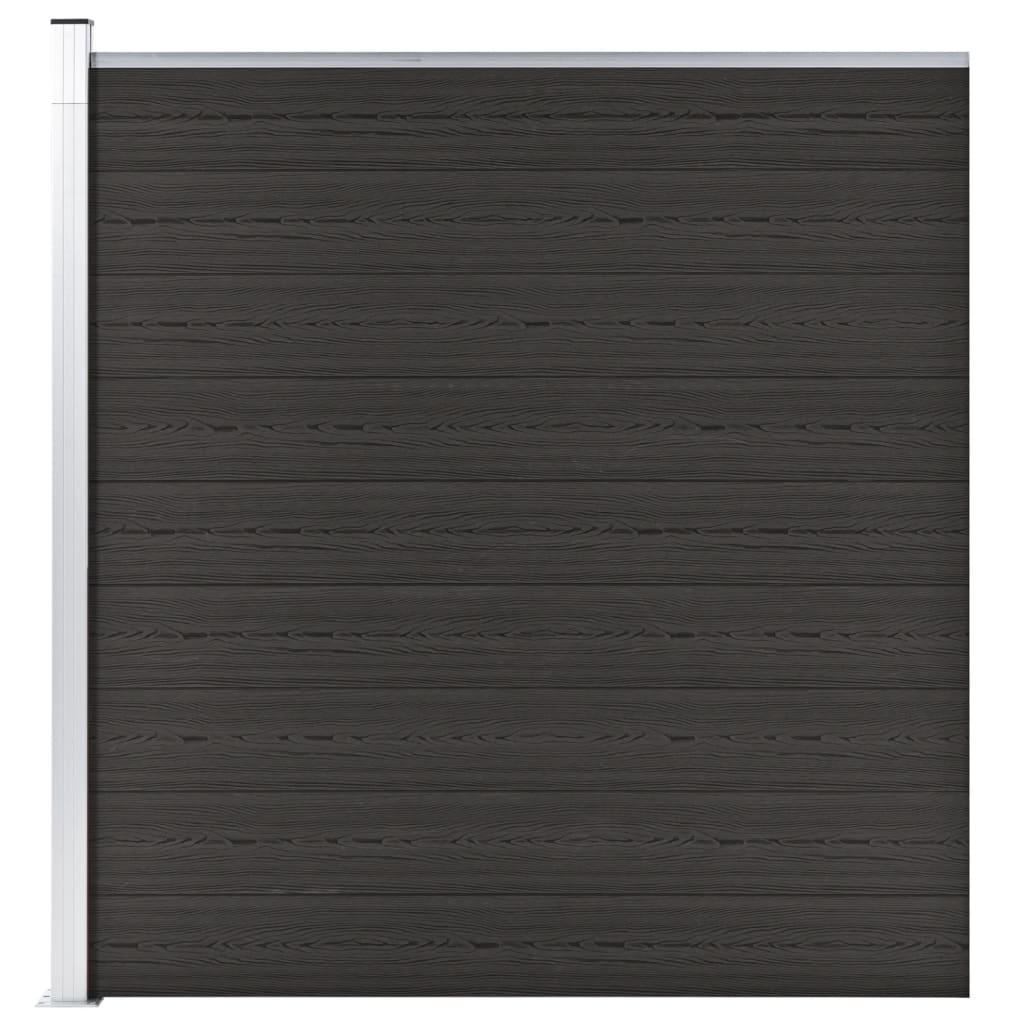 vidaXL Ograjni panel WPC 175x186 cm črn