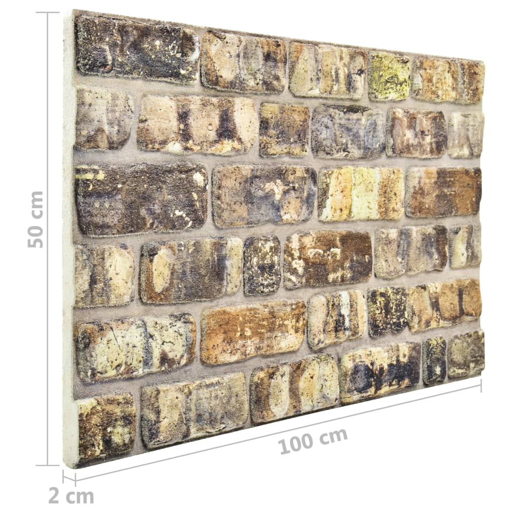 vidaXL 3D stenski paneli večbarvne opeke 11 kosov EPS