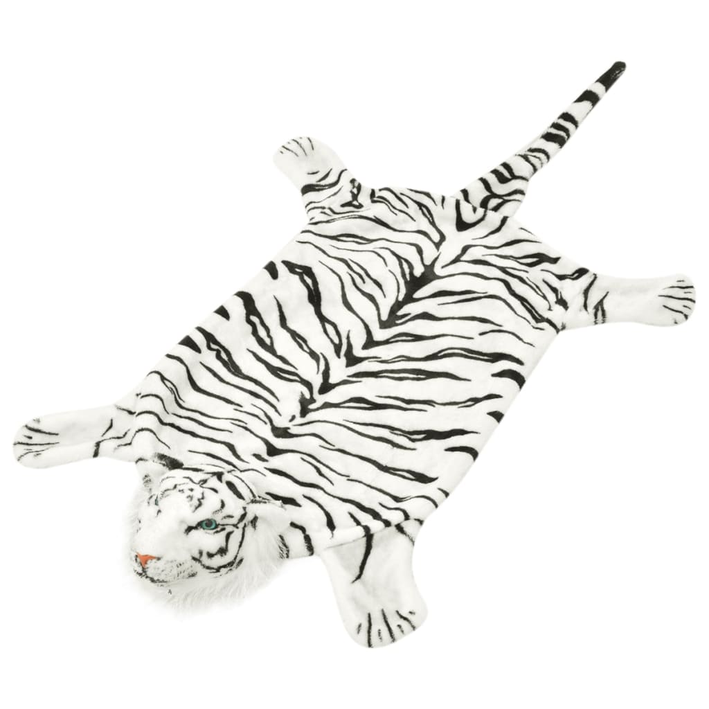 vidaXL Plišasta preproga tiger 144 cm bele barve