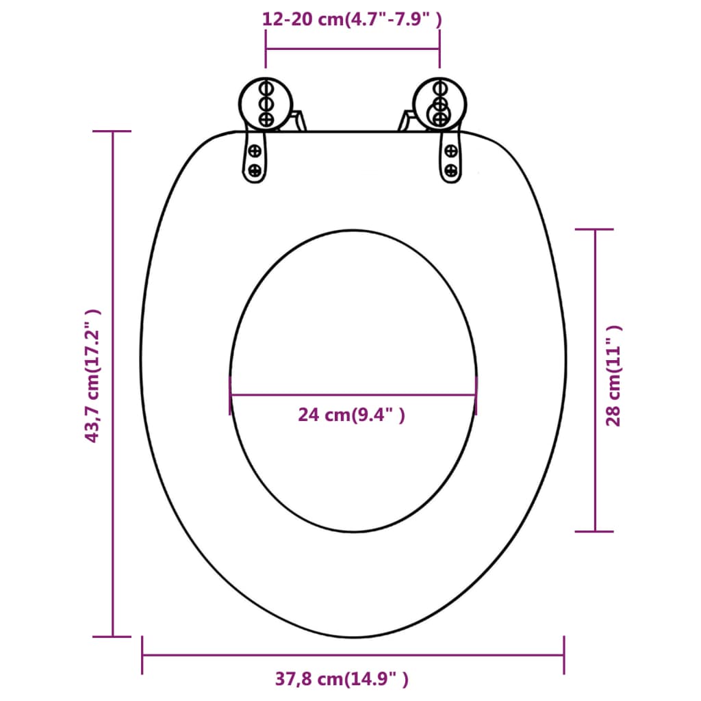 vidaXL Deska za WC školjko s pokrovom 2 kosa mediapan star les
