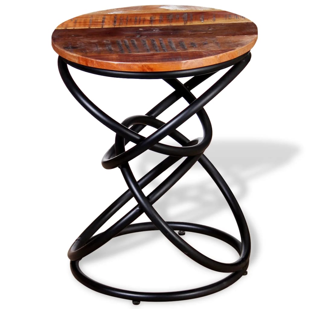vidaXL Odstavna mizica iz trdnega predelanega lesa