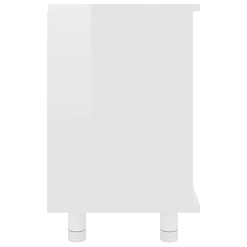 vidaXL Kopalniška omarica visok sijaj bela 60x32x53,5 cm iverna pl.