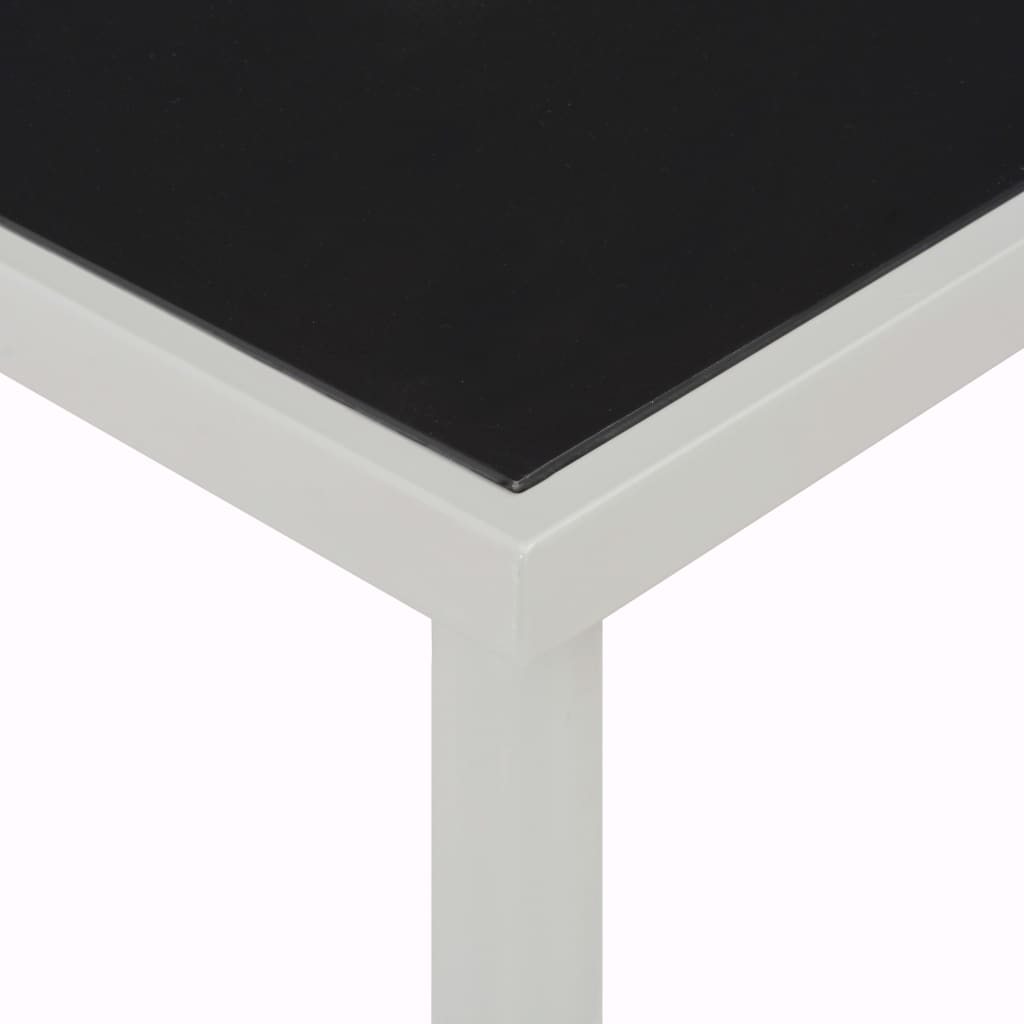vidaXL Vrtna miza črna 220x90x74,5 cm jeklo