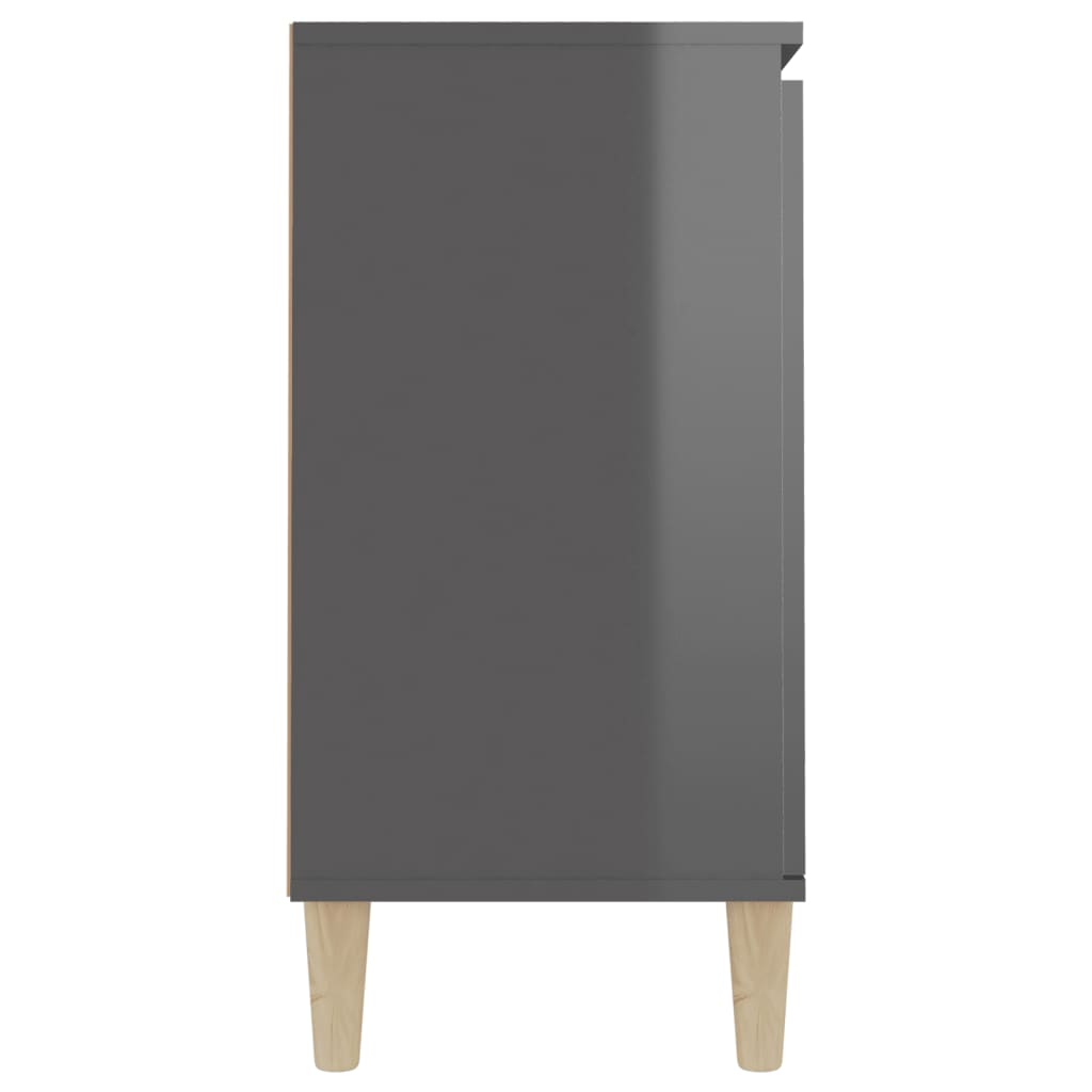 vidaXL Komoda visok sijaj siva 103,5x35x70 cm iverna plošča