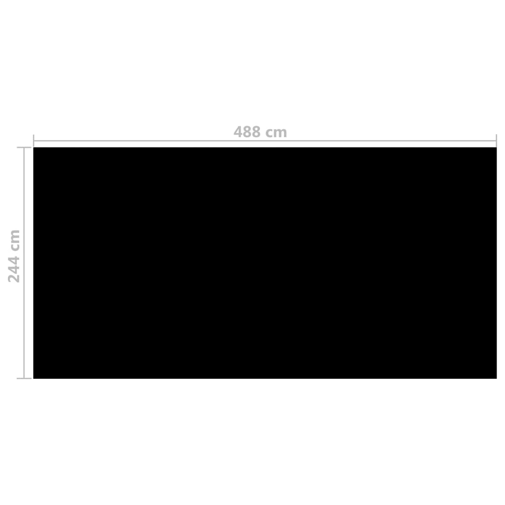 vidaXL Pokrivalo za bazen črno 488x244 cm PE
