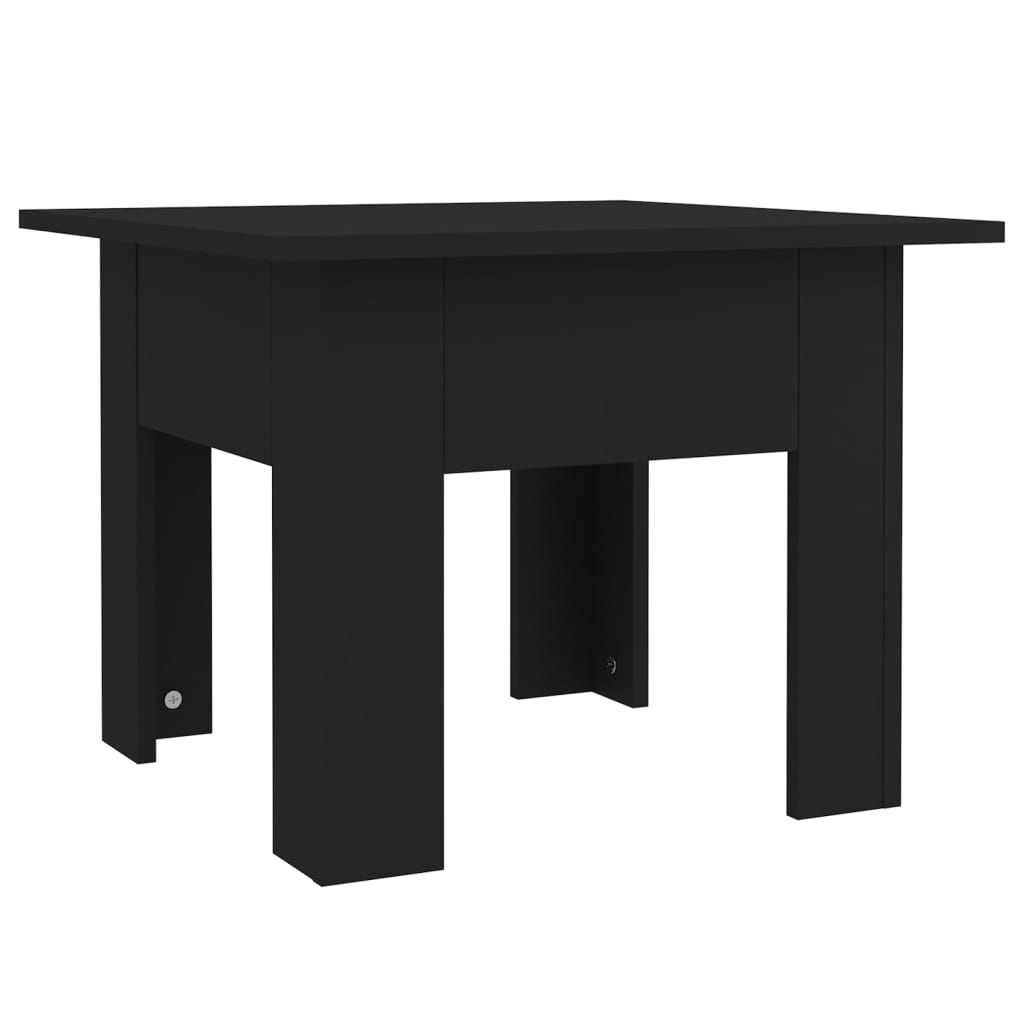 vidaXL Klubska mizica črna 55x55x42 cm iverna plošča