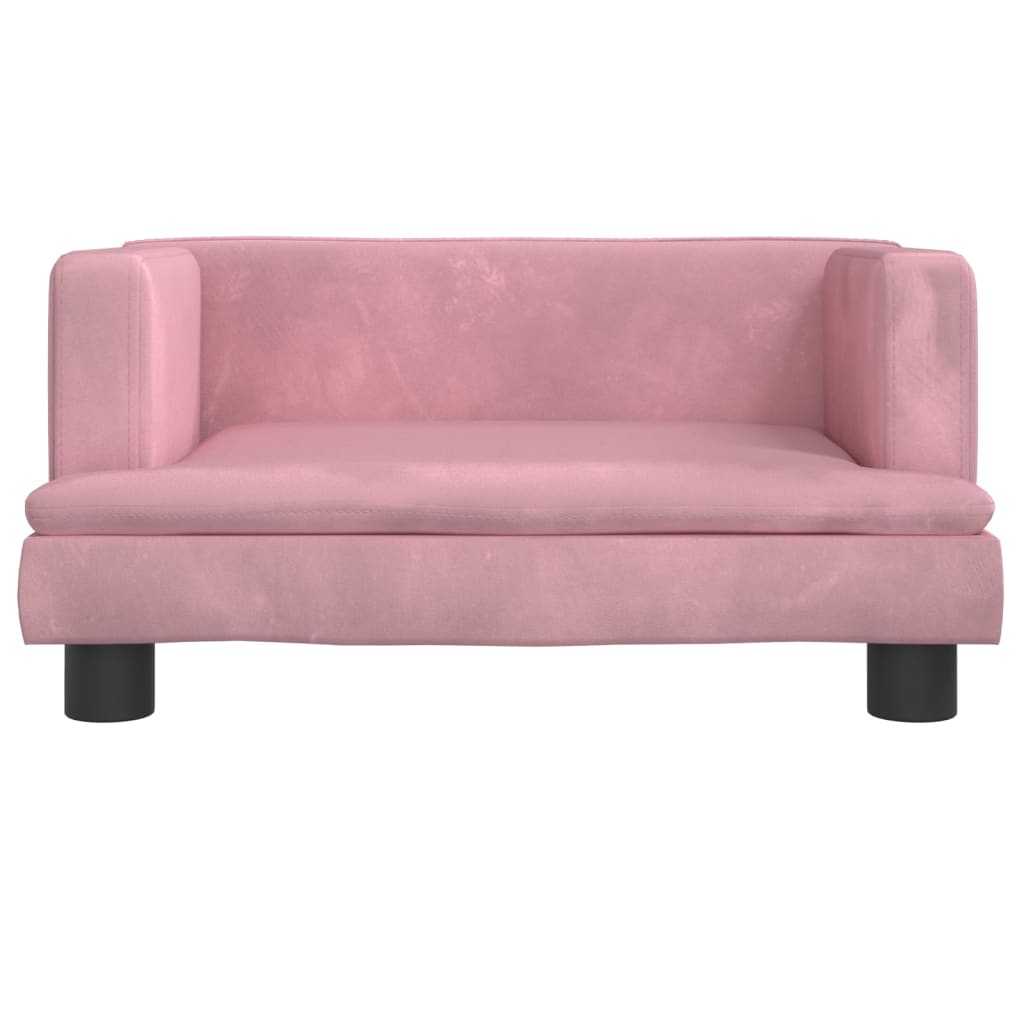 vidaXL Otroški kavč roza 60x40x30 cm žamet