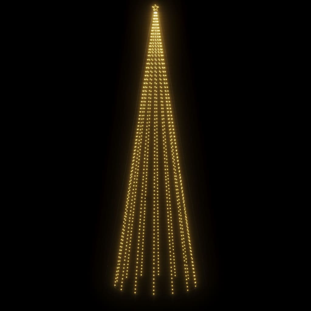 vidaXL Božično drevo s konico 1134 toplo belih LED lučk 800 cm
