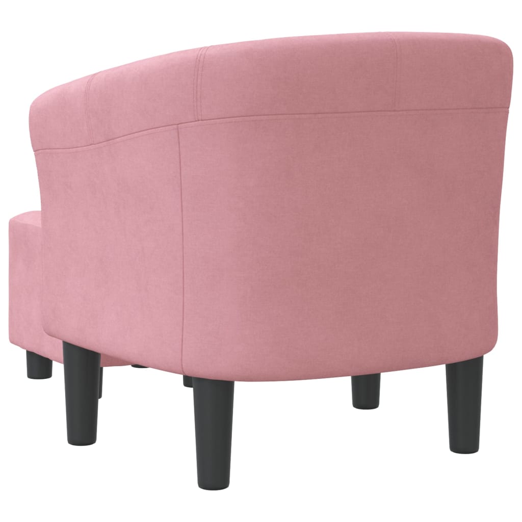vidaXL Fotelj s stolčkom za noge roza žamet