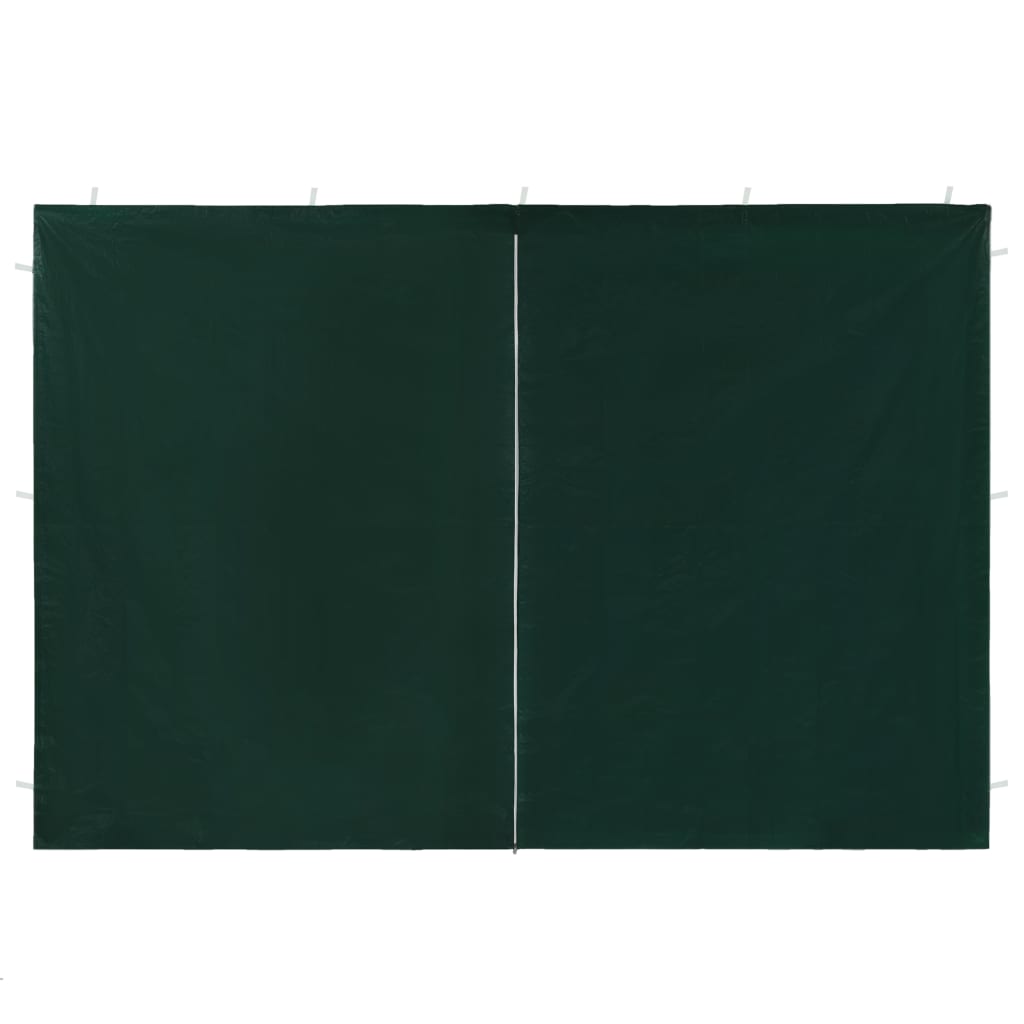 vidaXL Vrata za vrtni šotor 2 kosa z zadrgo zelene barve