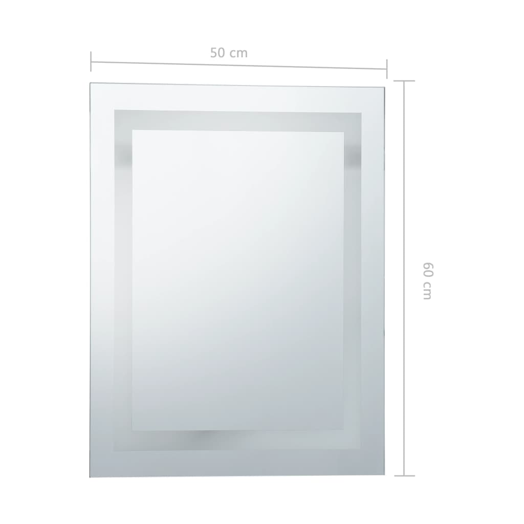 vidaXL Kopalniško LED ogledalo s senzorjem na dotik 50x60 cm