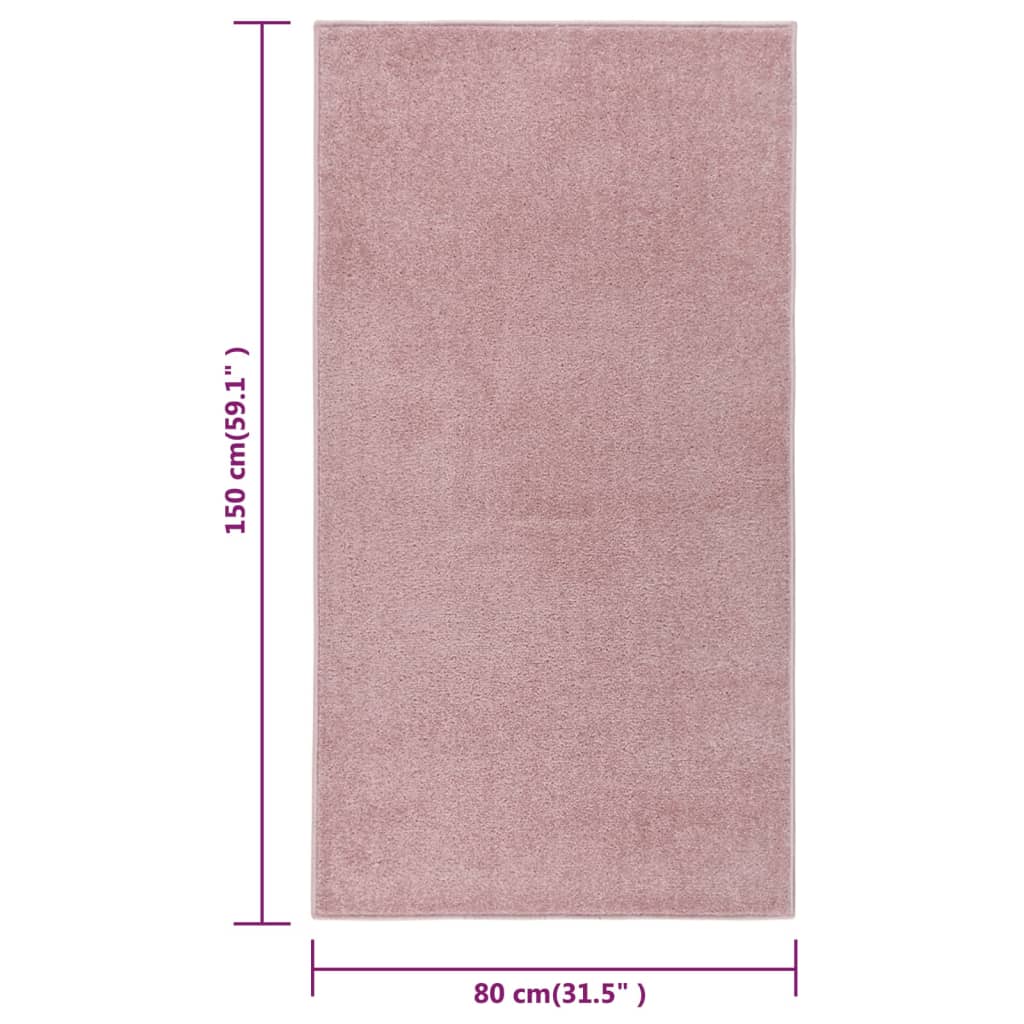 vidaXL Preproga 80x150 cm roza