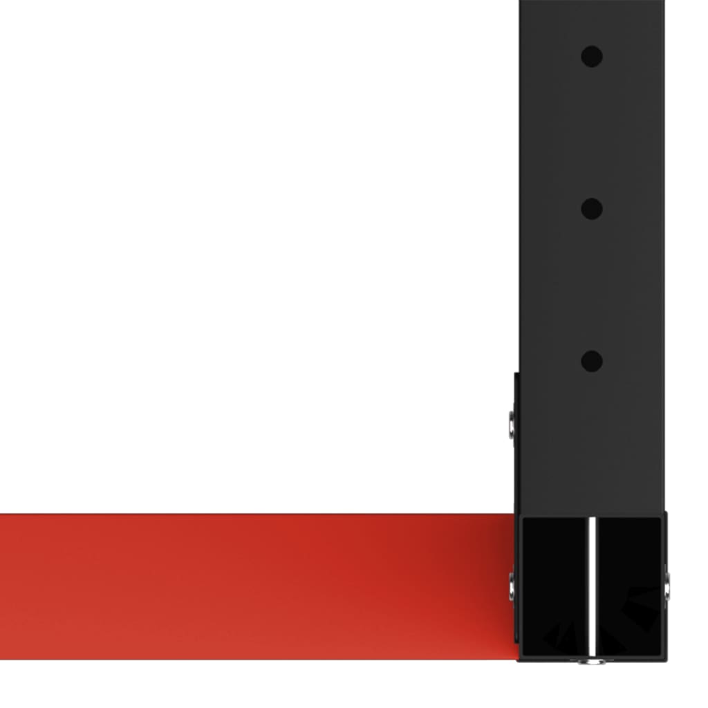 vidaXL Delovna klop s kovinskim okvirjem 80x57x79 cm črna in rdeča