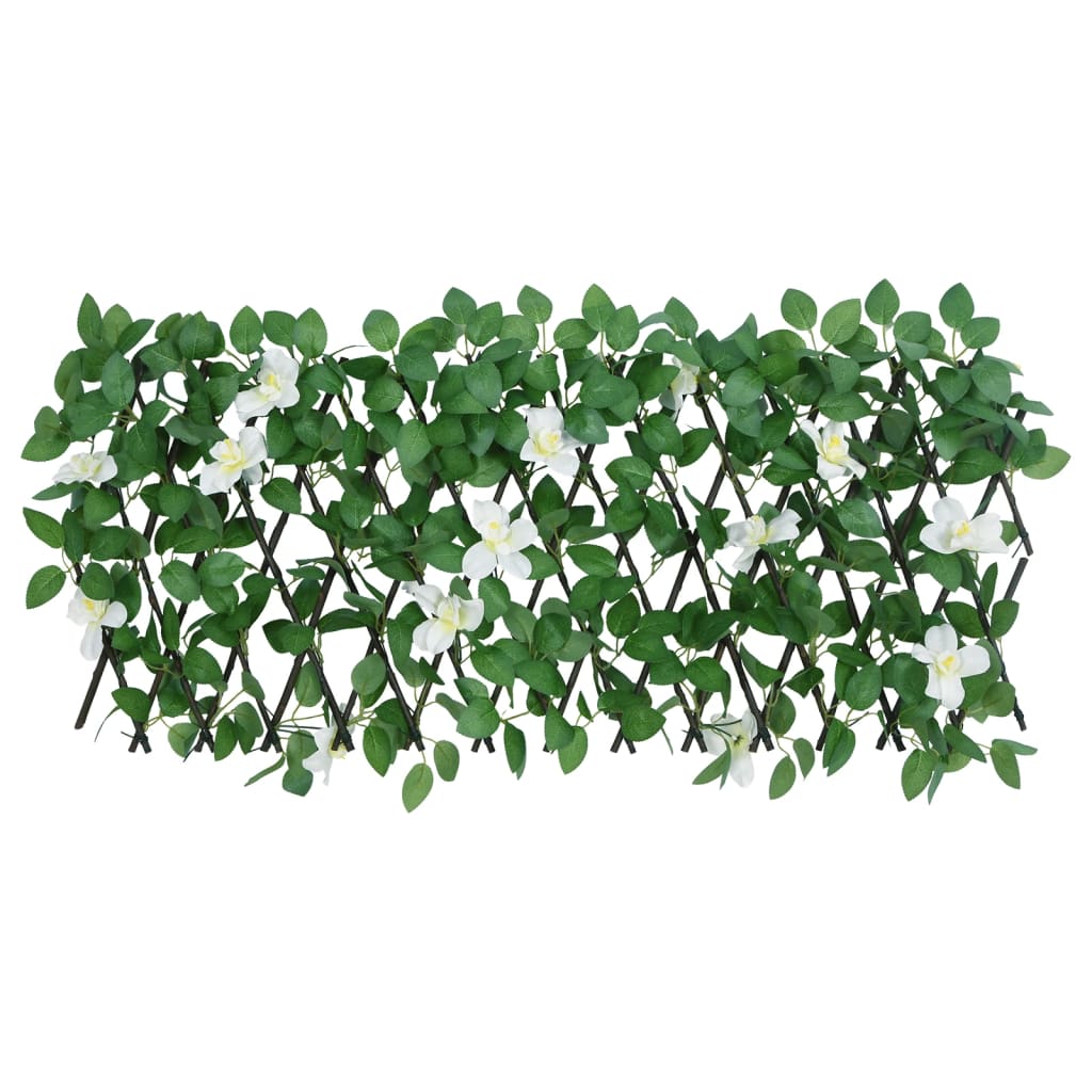 vidaXL Umetni bršljan raztegljiva ograja zelena 180x30 cm
